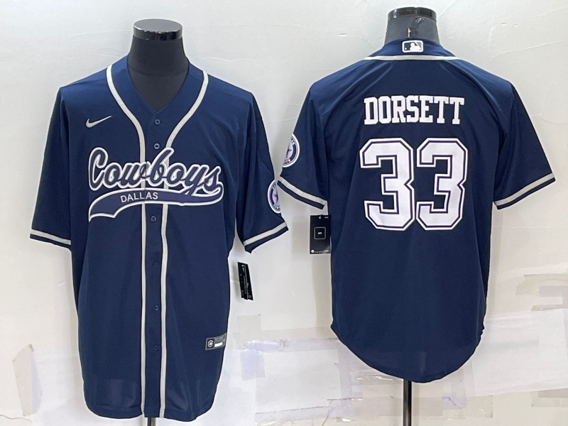 Men's Dallas Cowboys Tony Dorsett #33 Navy Game Jersey1 Joint Edition football jersey product view 1