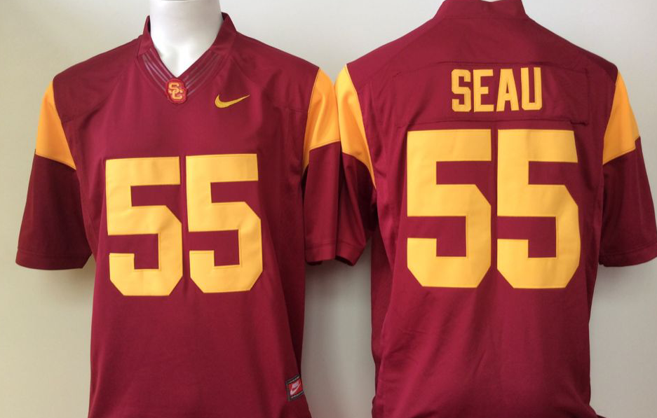 Men's USC Trojans Junior Seau Cardinal Player Game Jersey sports jersey product view 1