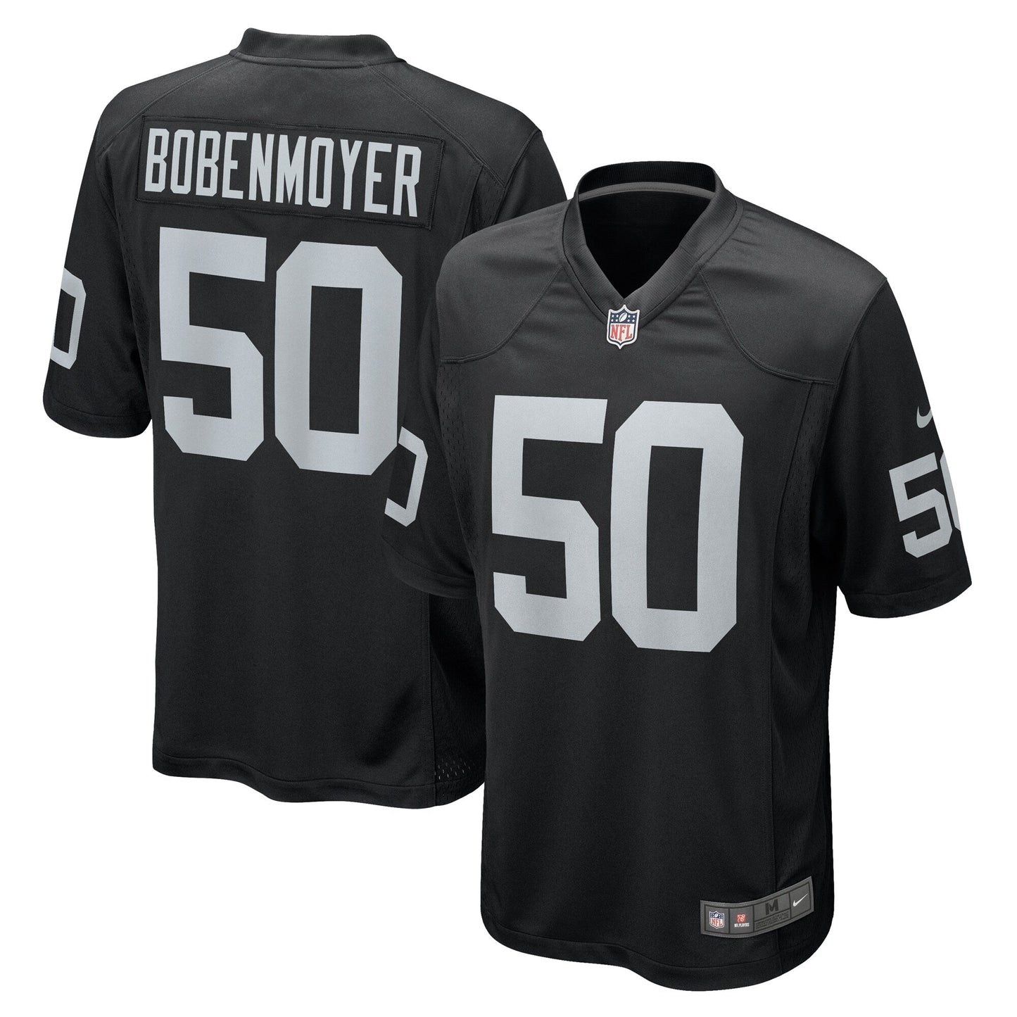 Jacob Bobenmoyer Las Vegas Raiders Game Jersey - Black football jersey product view 1