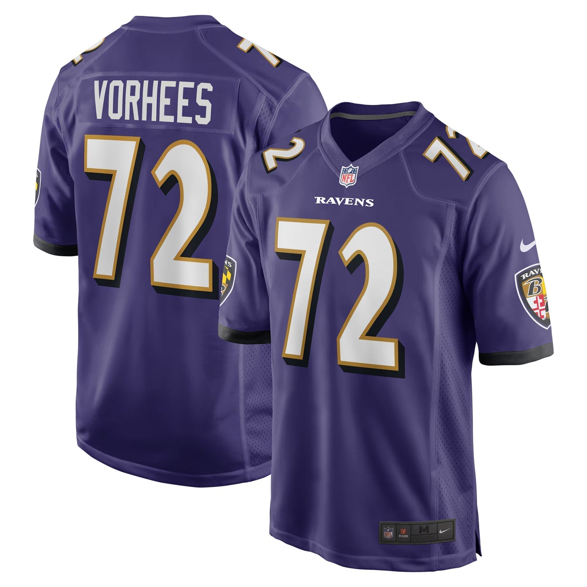 Baltimore Ravens Andrew Vorhees Purple Team Game Jersey football jersey product view 1