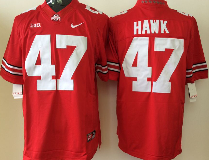Men's Ohio State Buckeyes A.J. Hawk #47 Scarlet Player Game Jersey sports jersey product view 1