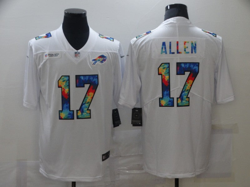Men's Buffalo Bills Josh Allen #17 White Player Game Jersey1 football jersey product view 1