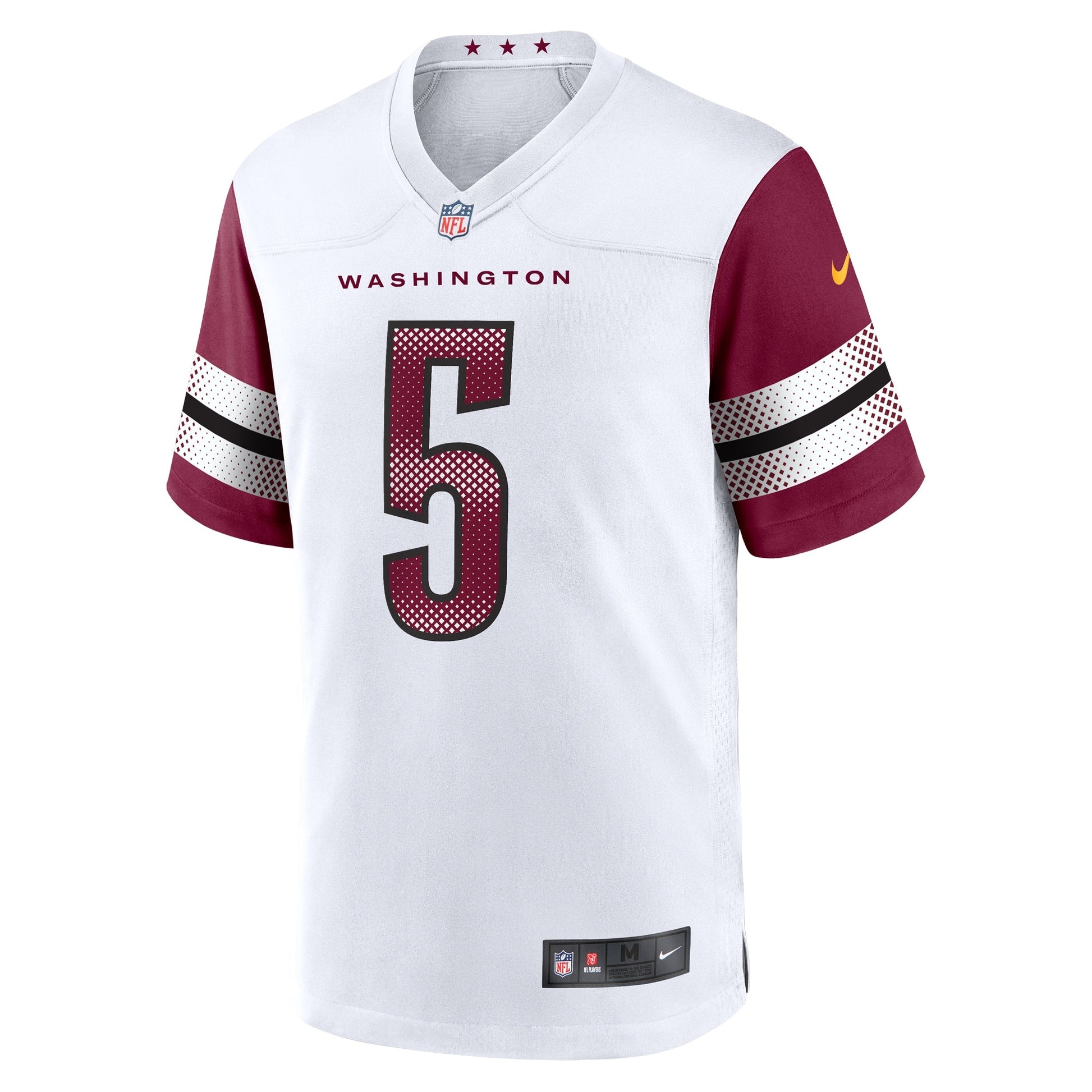 Jayden Daniels Washington Commanders Game Jersey - White football jersey product view 2