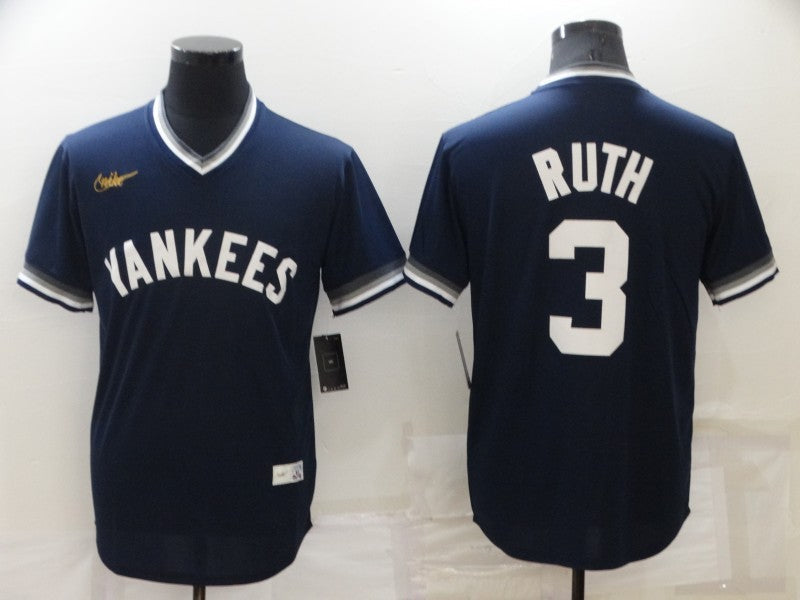Men's New York Yankees Babe Ruth Navy Stitched Jersey baseball jersey product view 1