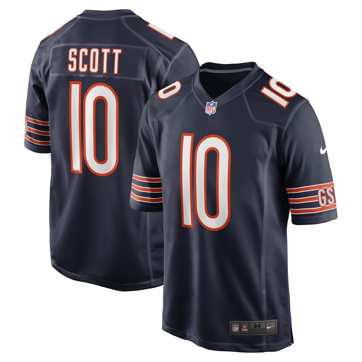 Tyler Scott Chicago Bears Game Jersey - Navy football jersey product view 1