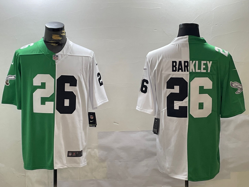 Men's Philadelphia Eagles Saquon Barkley Green/White Game Jersey football jersey product view 1
