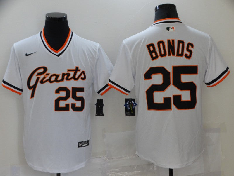Men's San Francisco Giants Barry Bonds #25 White Replica Player Jersey baseball jersey product view 1
