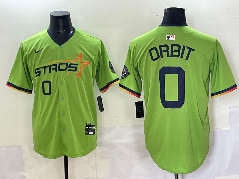 Men's Houston Astros Orbit #0 Green 2025 City Connect Limited Player Jersey baseball jersey product view 1