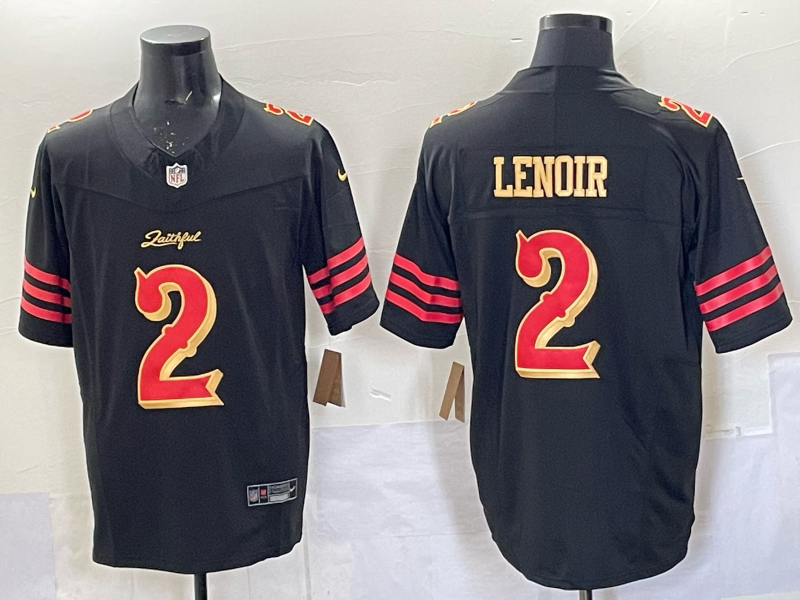 Men's San Francisco 49ers Deommodore Lenoir #2 Black 2025 Rivalries Collection Game Jersey football jersey product view 1