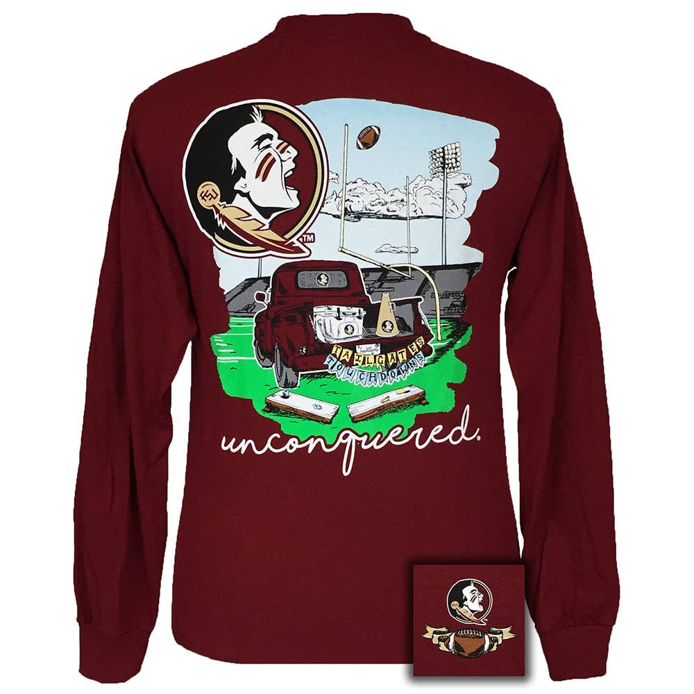 Tailgates and Touchdowns Florida State Garnet Long Sleeve Unisex T-shirt, Sweatshirt, Hoodie, Long Sleeve Tee - T-Shirt, Sweatshirt, Hoodie