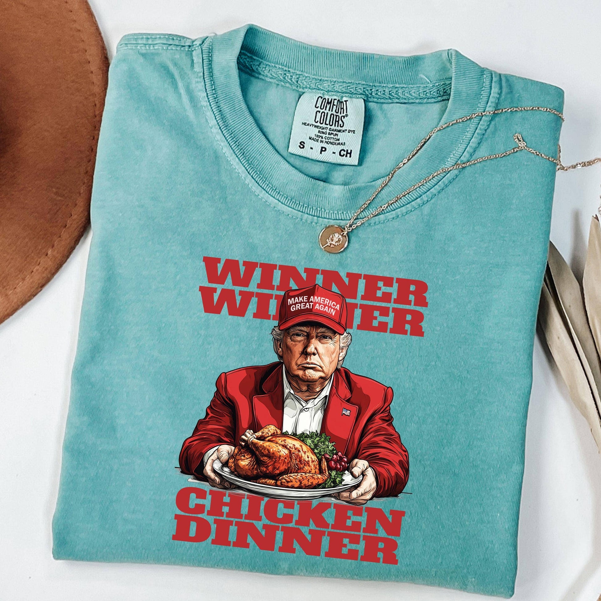 Comfort Colors Winner Winner Chicken Dinner Trump 2024 Shirt Unisex T-shirt, Sweatshirt, Hoodie, Long Sleeve Tee - T-Shirt, Sweatshirt, Hoodie