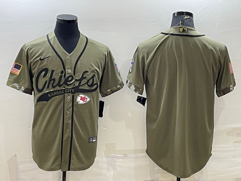 Men's Kansas City Chiefs Olive 2022 Salute To Service Limited Blank Jersey1 football jersey product view 1