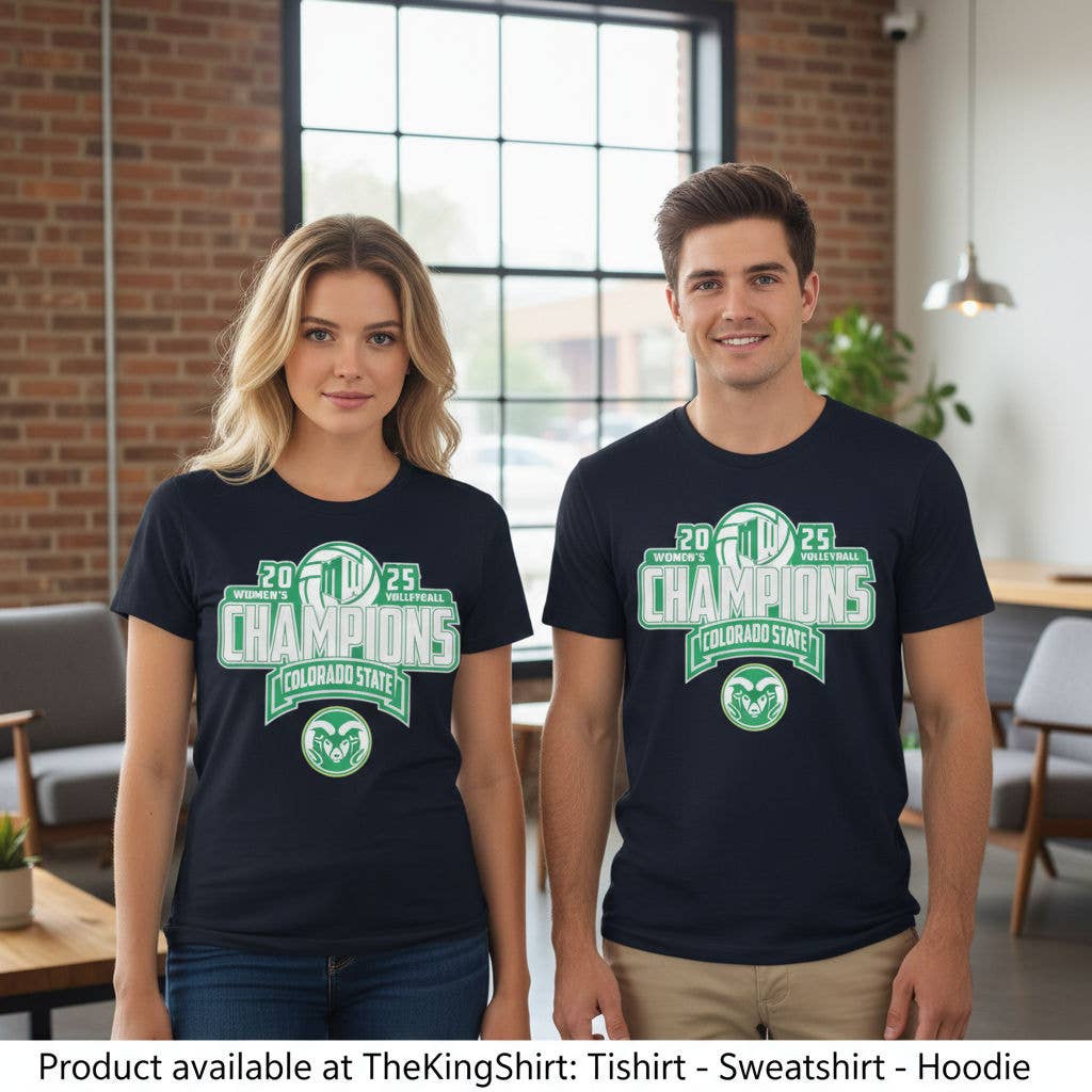 Colorado State Rams 2025 Volleyball Champs Shirt Unisex T-shirt, Sweatshirt, Hoodie, Long Sleeve Tee - T-Shirt, Sweatshirt, Hoodie