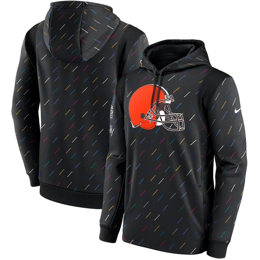 Men's Cleveland Browns 2021 Salute to Service Hoodie Black football jersey product view 1