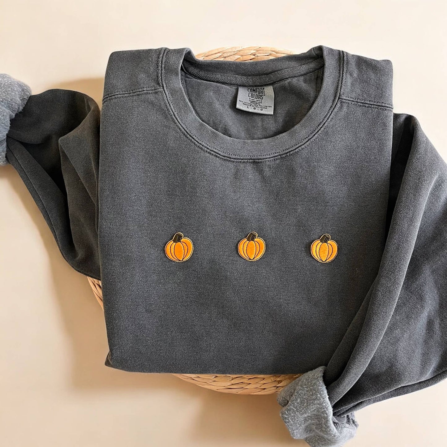 Comfort Colors Pumpkin Sweatshirt, Halloween Sweatshirts Unisex T-shirt, Sweatshirt, Hoodie, Long Sleeve Tee - T-Shirt, Sweatshirt, Hoodie
