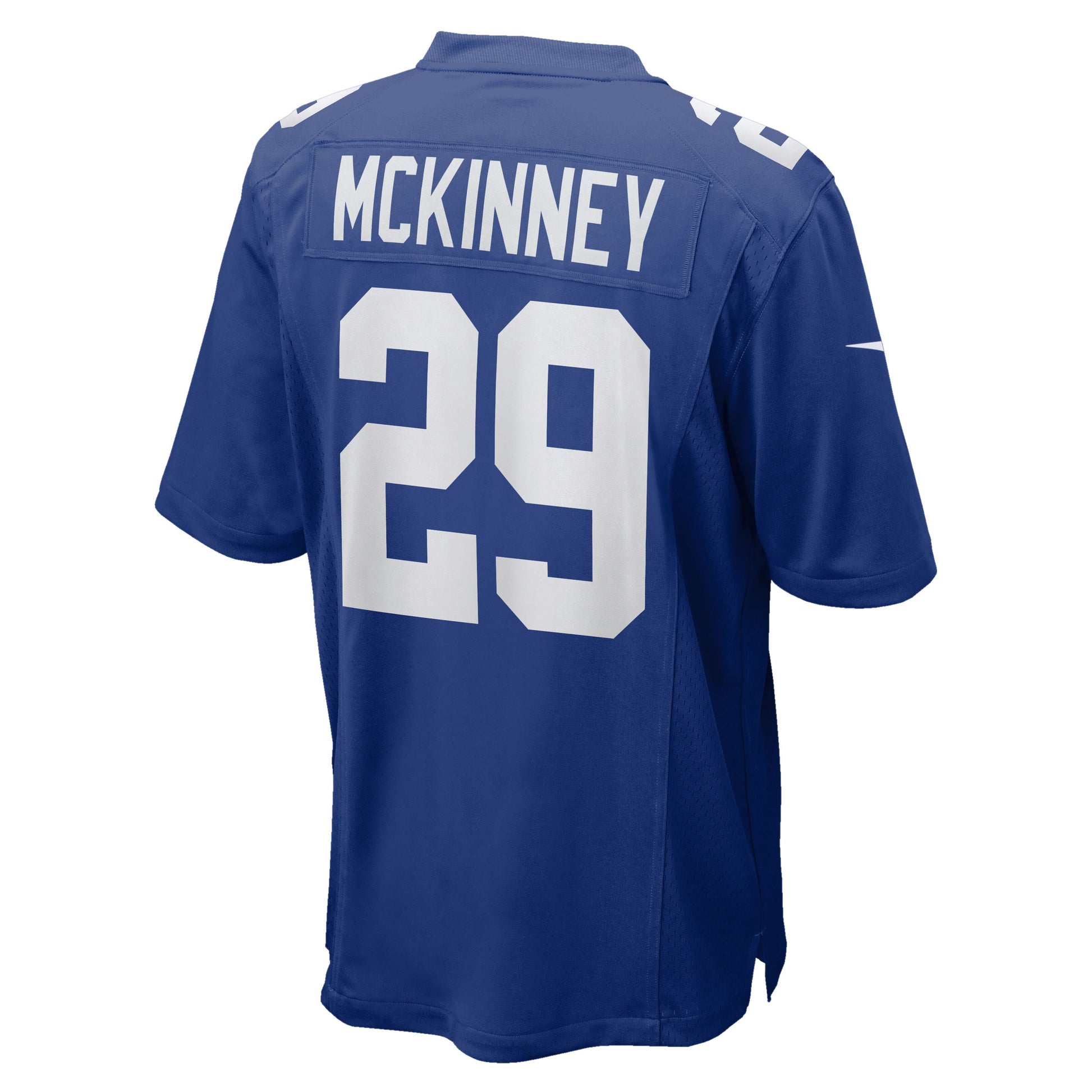 Xavier McKinney New York Giants Game Jersey - Blue football jersey product view 3