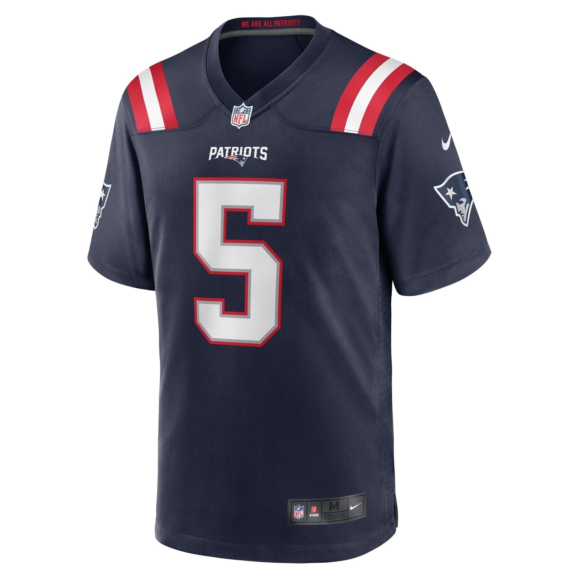 Jabrill Peppers New England Patriots Game Jersey - Navy football jersey product view 2