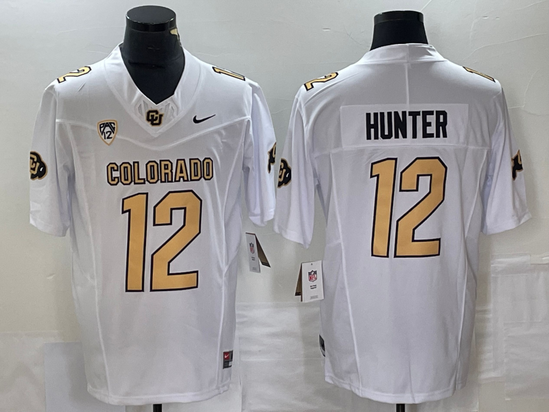 Men's Colorado Buffaloes Travis Hunter White Player Game Jersey sports jersey product view 1