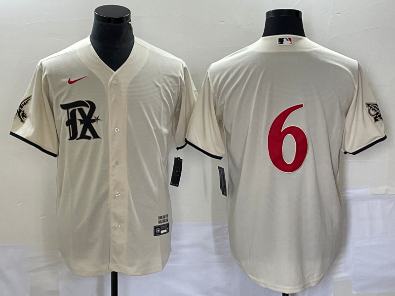 Men's Texas Rangers Josh Jung #6 Cream 2023 City Connect Replica Player Jersey baseball jersey product view 1