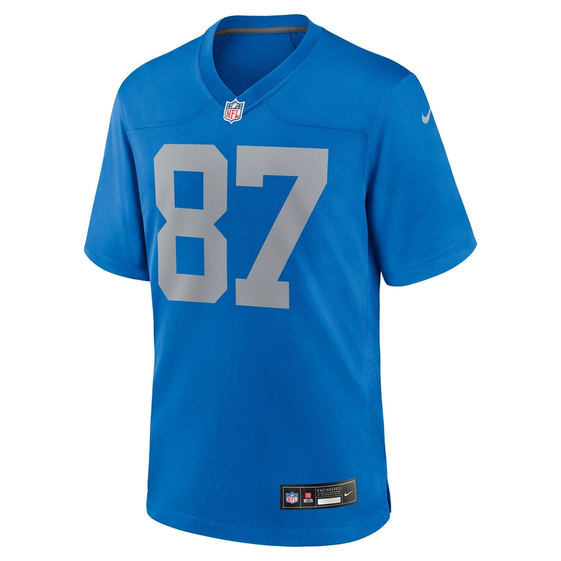 Sam LaPorta Detroit Lions Alternate Game Jersey - Blue football jersey product view 2