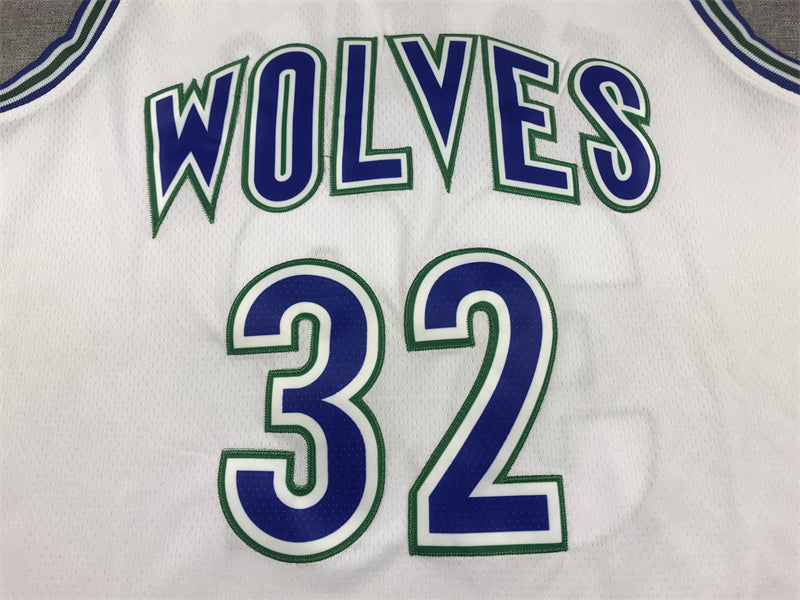 Timberwolves #32 Classic White Jersey basketball jersey product view 3