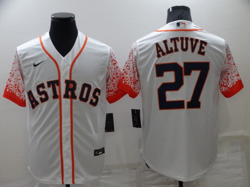 Men's Houston Astros Jose Altuve White Alternate Game Jersey baseball jersey product view 1