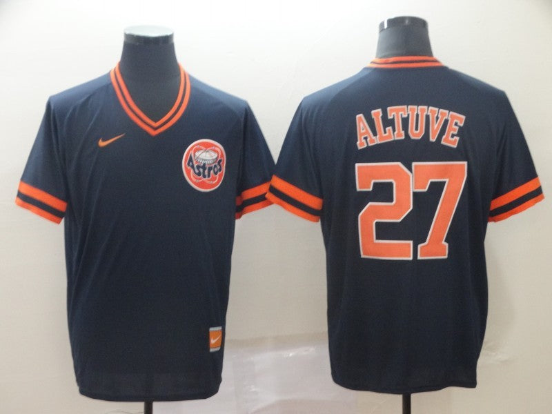 Men's Houston Astros Jose Altuve Navy Authentic Game Jersey baseball jersey product view 1