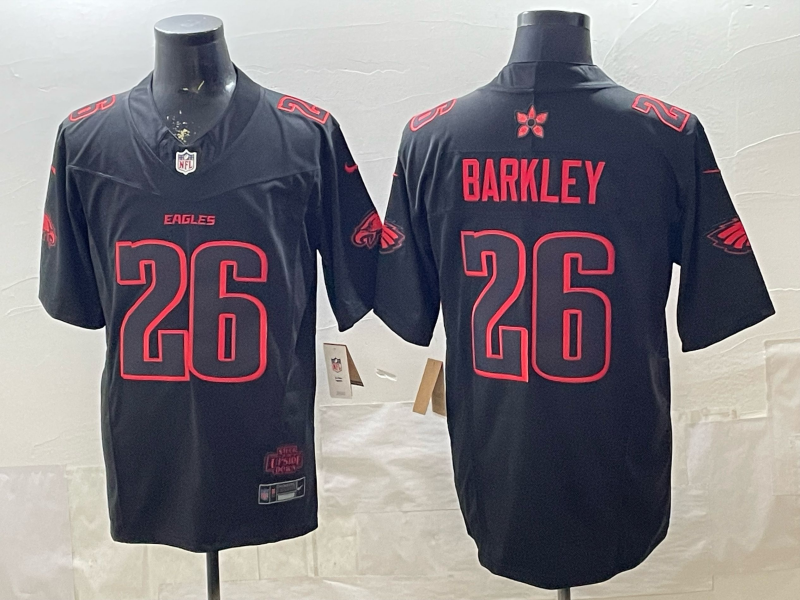 Men's Philadelphia Eagles Saquon Barkley #26 Black Alternate Game Jersey football jersey product view 1