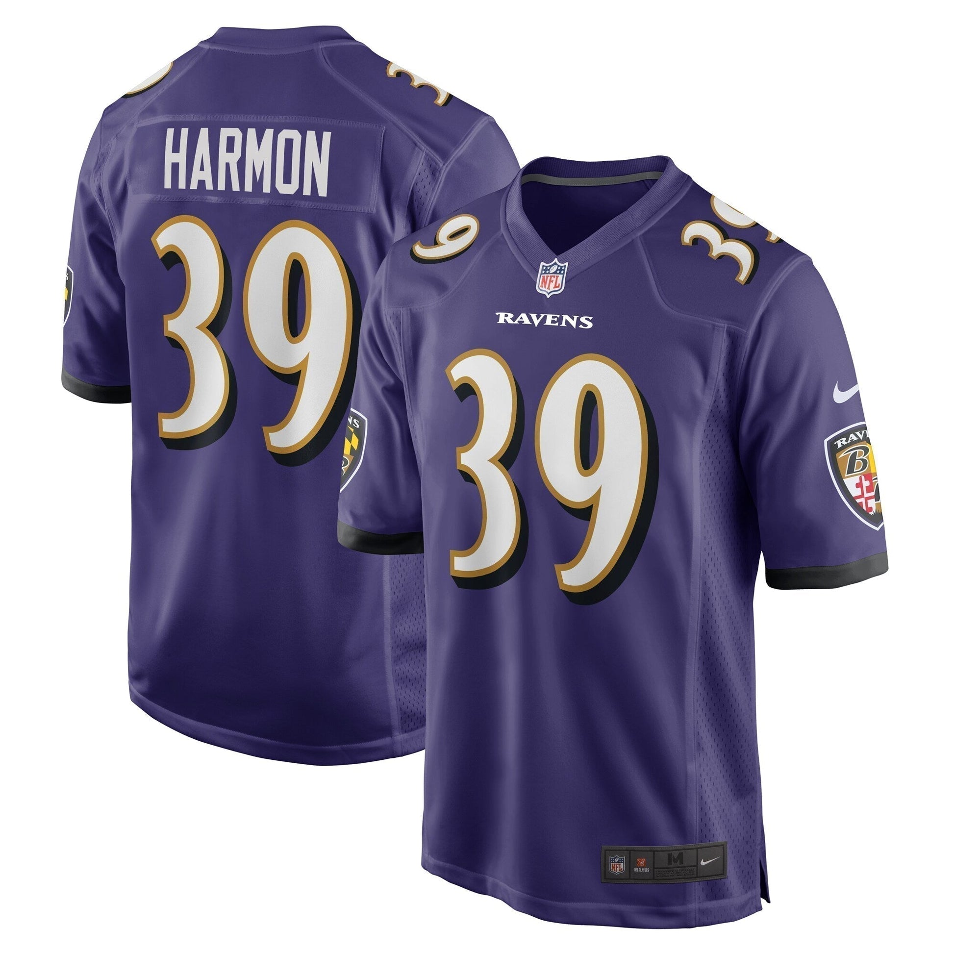 Duron Harmon Baltimore Ravens Game Jersey - Purple football jersey product view 1