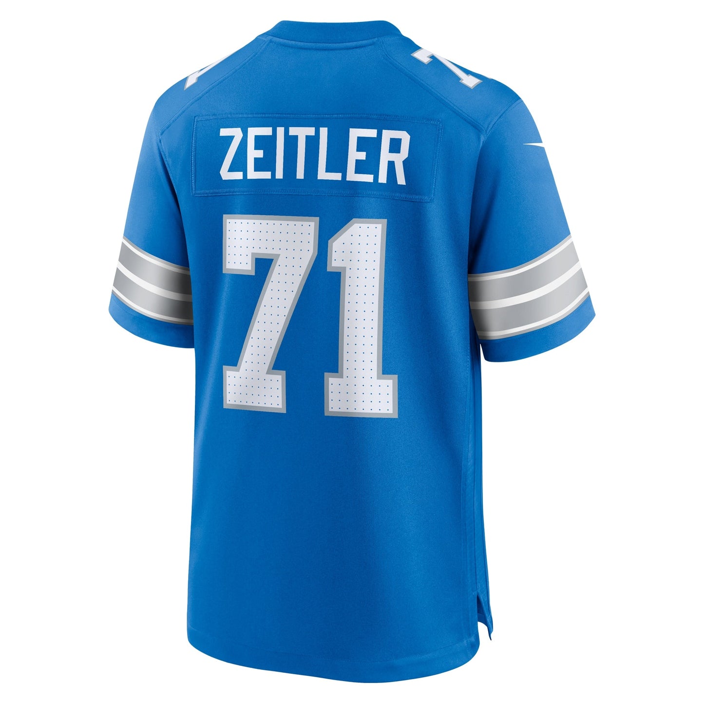 Kevin Zeitler Detroit Lions Game Jersey - Blue football jersey product view 3