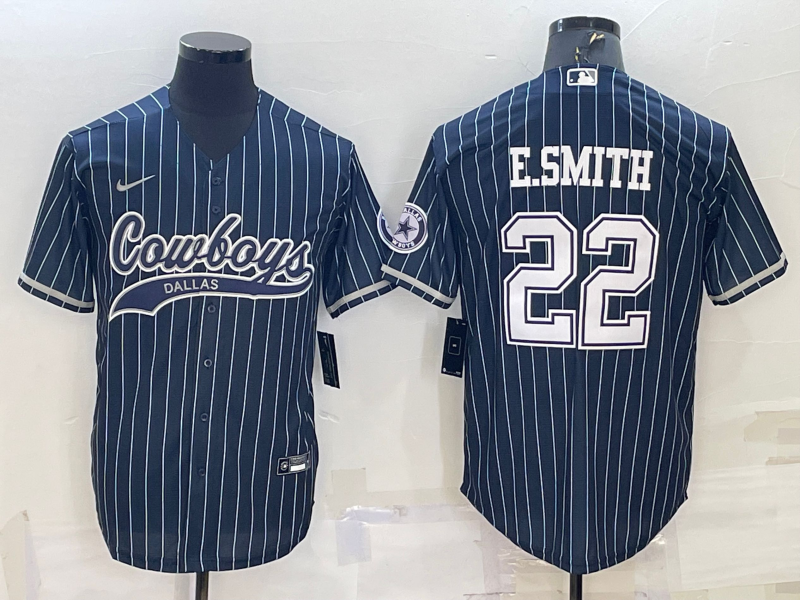 Men's Dallas Cowboys Emmitt Smith #22 Navy Player Jersey1 Joint Edition football jersey product view 1