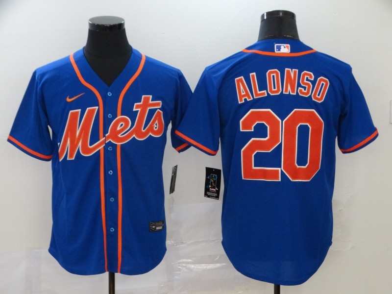 Men's New York Mets Pete Alonso #20 Blue Replica Baseball Jersey1 baseball jersey product view 1