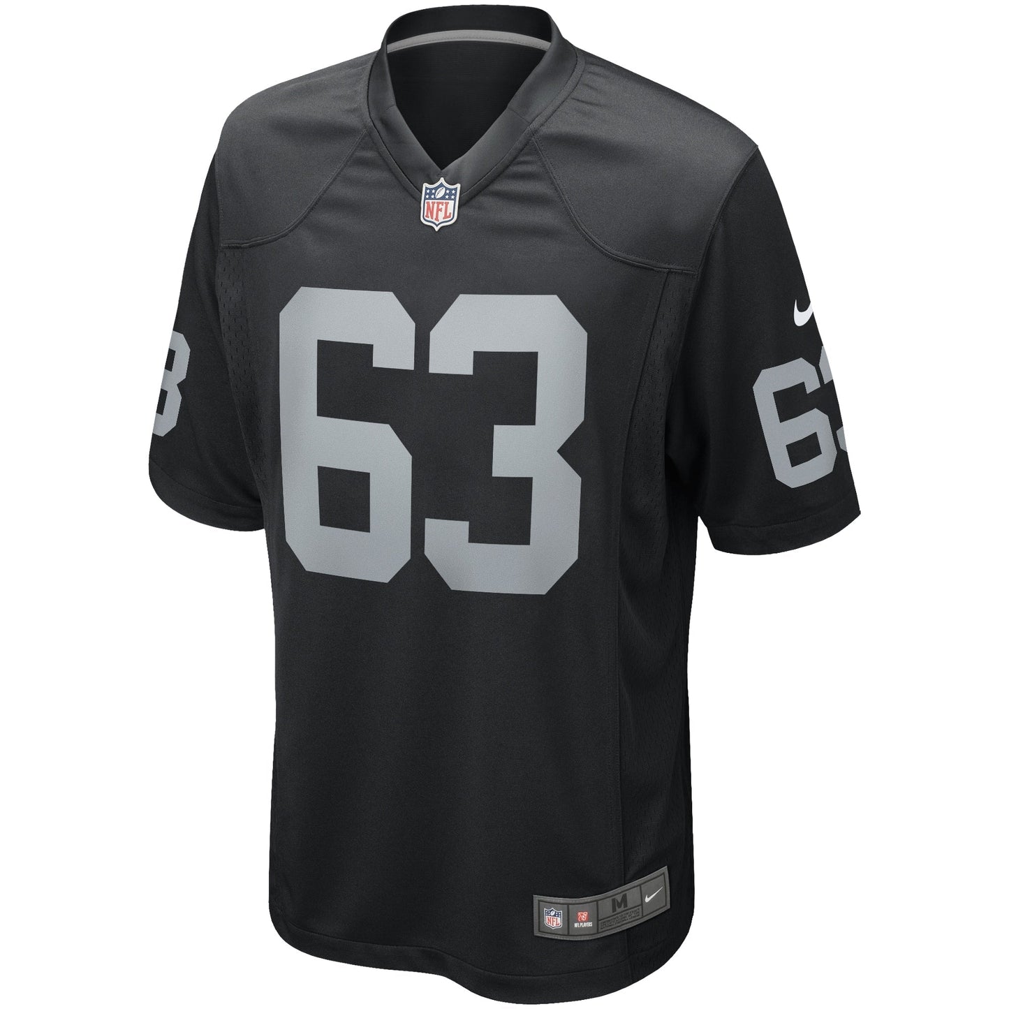 Gene Upshaw Las Vegas Raiders Game Retired Jersey - Black football jersey product view 2