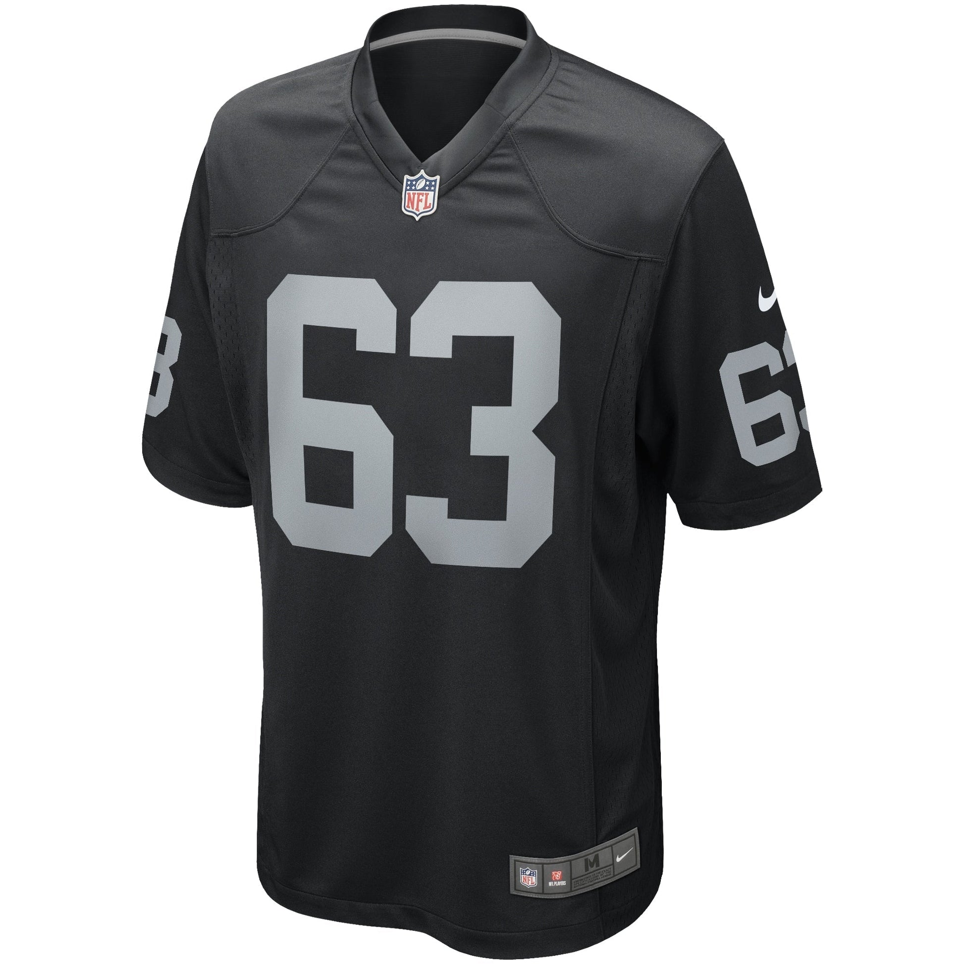 Gene Upshaw Las Vegas Raiders Game Retired Jersey - Black football jersey product view 2