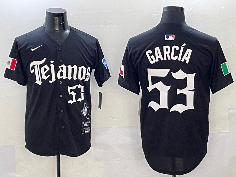 Men's Texas Rangers Adolis Garcia Black Player Jersey baseball jersey product view 1