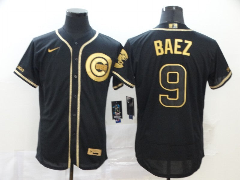 Men's Chicago Cubs Javier Baez #9 Black Stitched Jersey baseball jersey product view 1