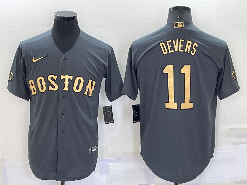 Men's Boston Red Sox Rafael Devers Gray Replica Player Jersey baseball jersey product view 1