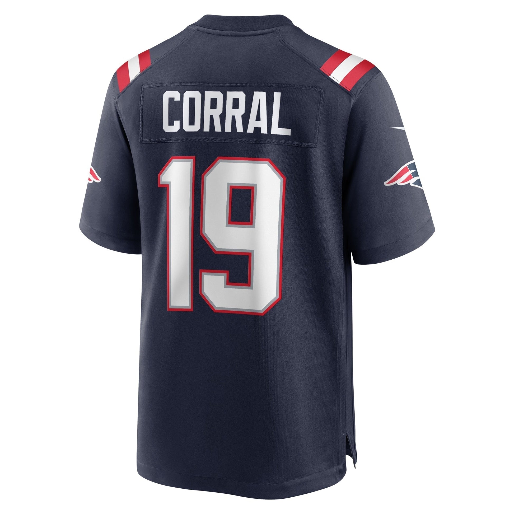 Matt Corral New England Patriots Team Game Jersey - Navy football jersey product view 3