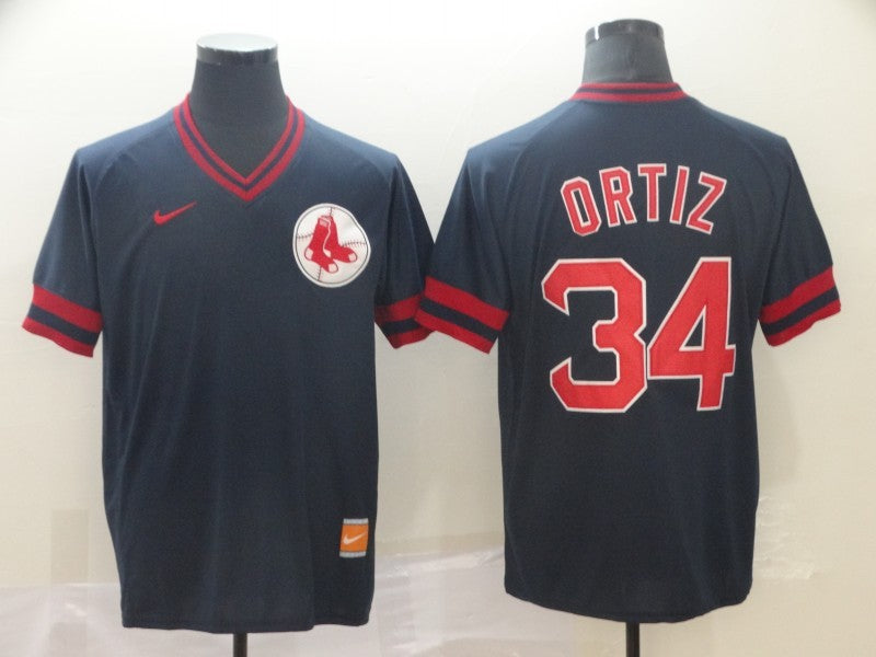 Men's Boston Red Sox David Ortiz #34 Navy Replica Player Jersey1 baseball jersey product view 1