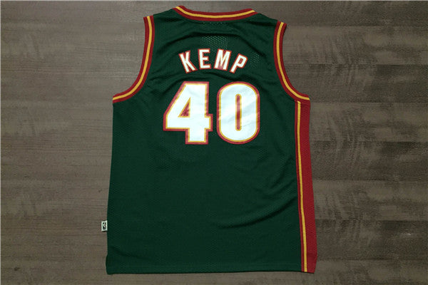 SuperSonics 40# Sean Kemp Green 95-96 Classic Retro Premium Mesh Fan Edition Jersey basketball jersey product view 2