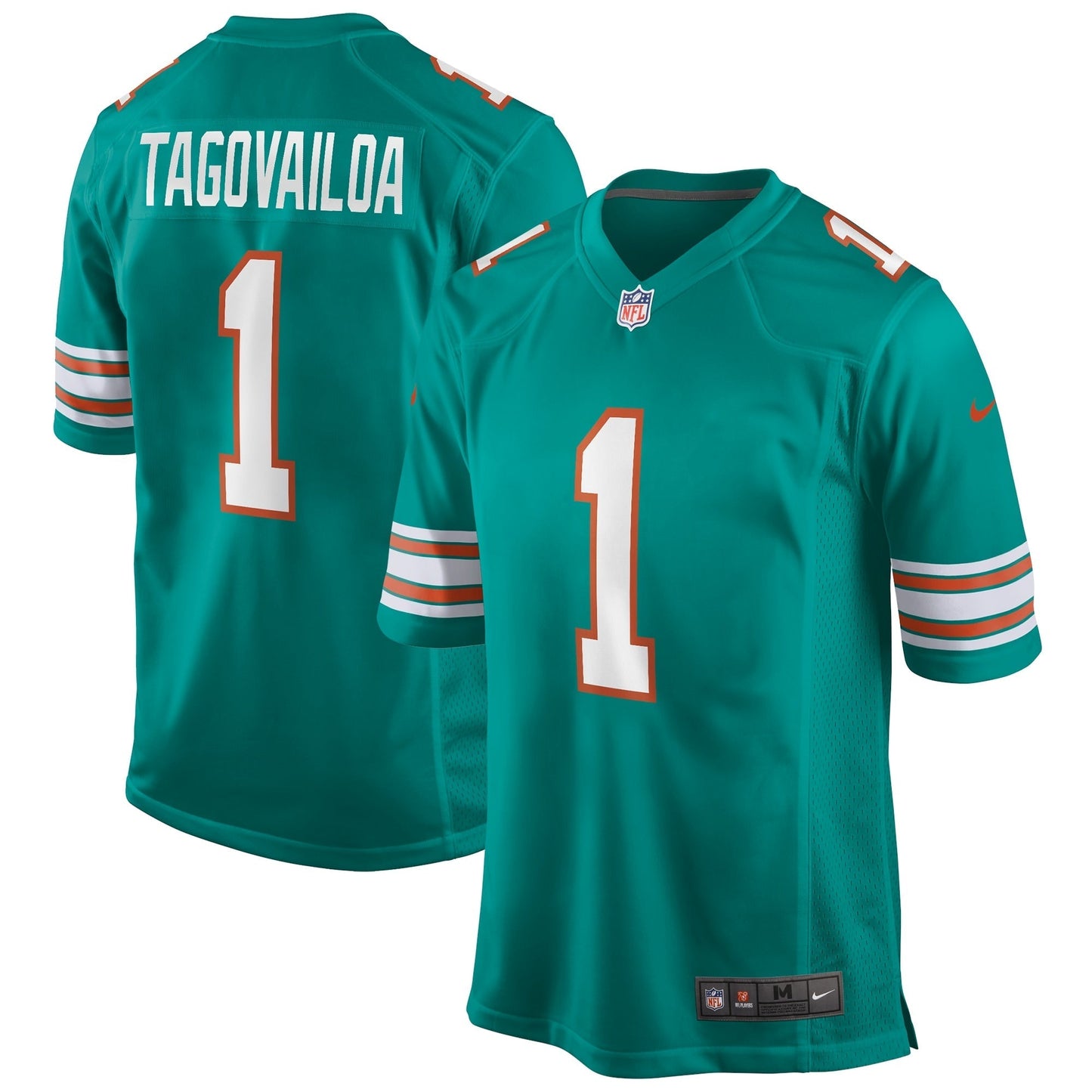 Miami Dolphins Tua Tagovailoa Aqua Alternate Game Jersey football jersey product view 1