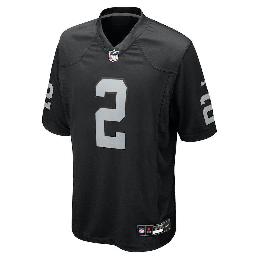 Men's Las Vegas Raiders Ashton Jeanty Black 2025 NFL Draft First Round Pick Game Jersey football jersey product view 2