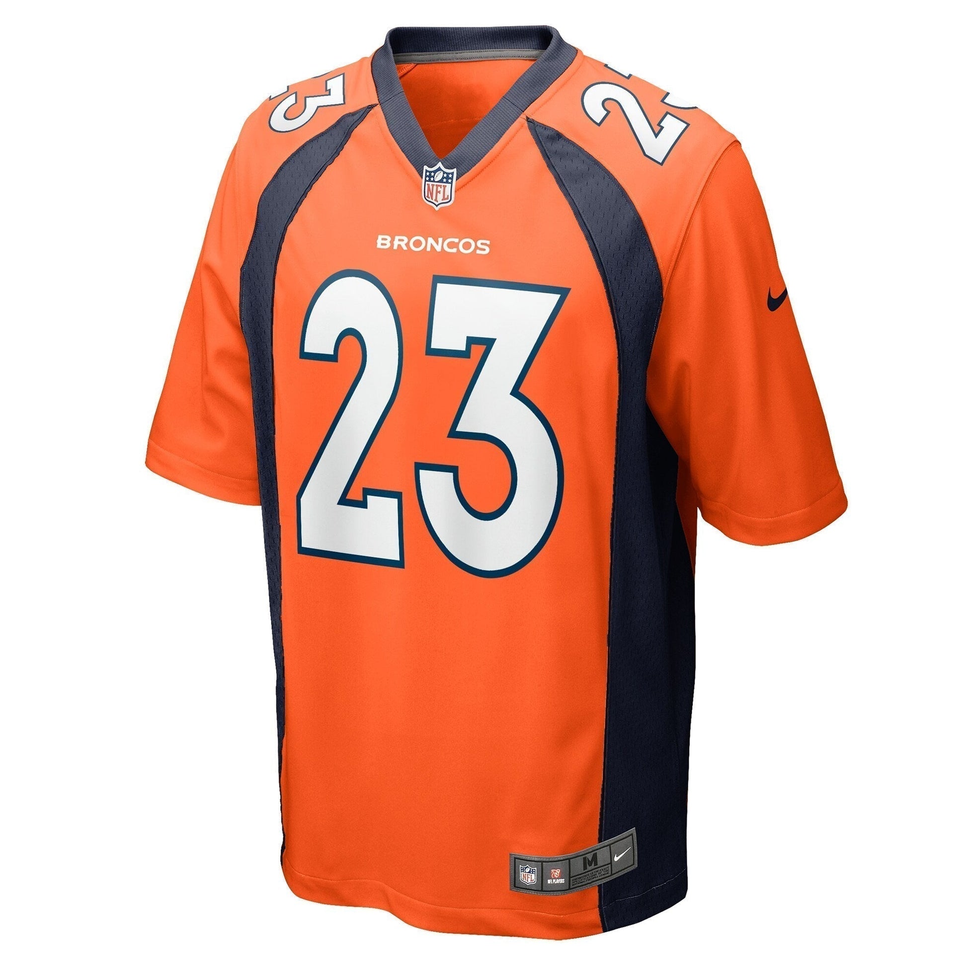 Fabian Moreau Denver Broncos Team Game Jersey - Orange football jersey product view 2