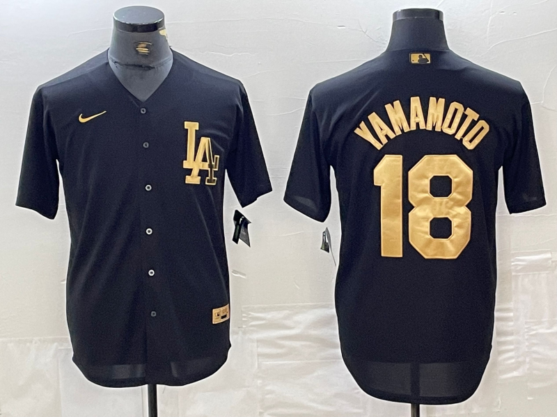Men's Los Angeles Dodgers Yoshinobu Yamamoto Black Limited Player Jersey baseball jersey product view 1