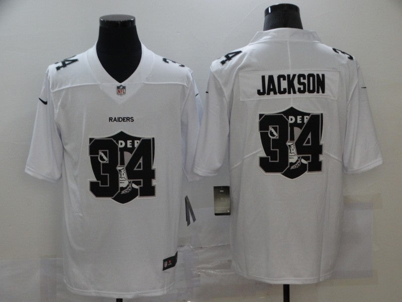 Men's Las Vegas Raiders Bo Jackson #34 White Alternate Game Jersey1 football jersey product view 1