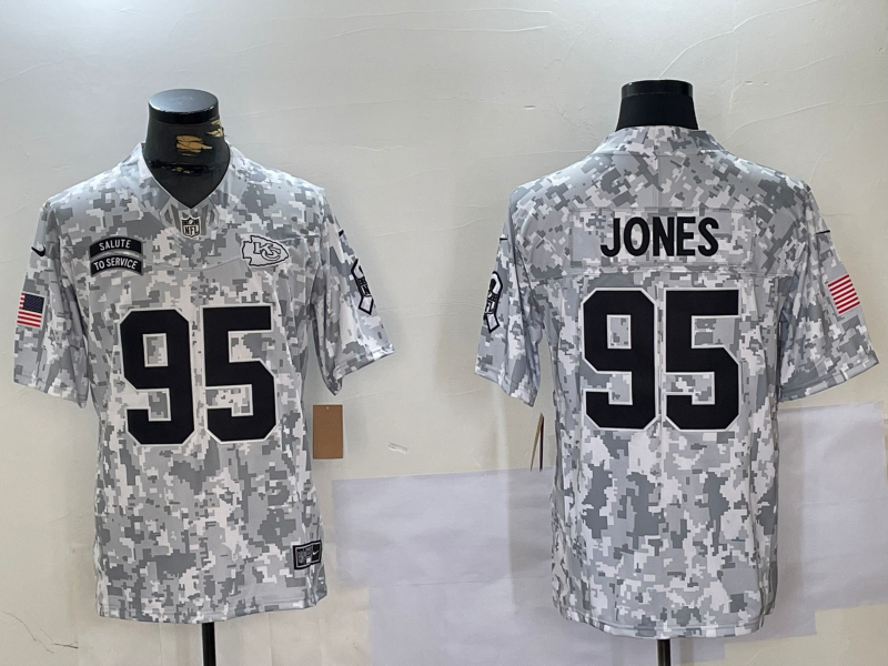 Men's Kansas City Chiefs Chris Jones Arctic Camo 2024 Salute to Service Limited Jersey football jersey product view 1