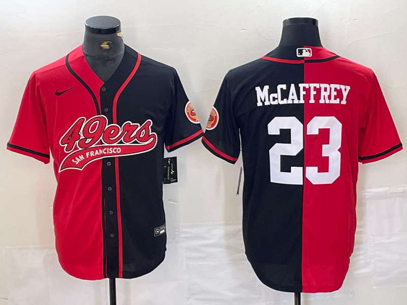 Men's San Francisco 49ers Christian McCaffrey Red/Black Game Player Jersey Joint Edition football jersey product view 1