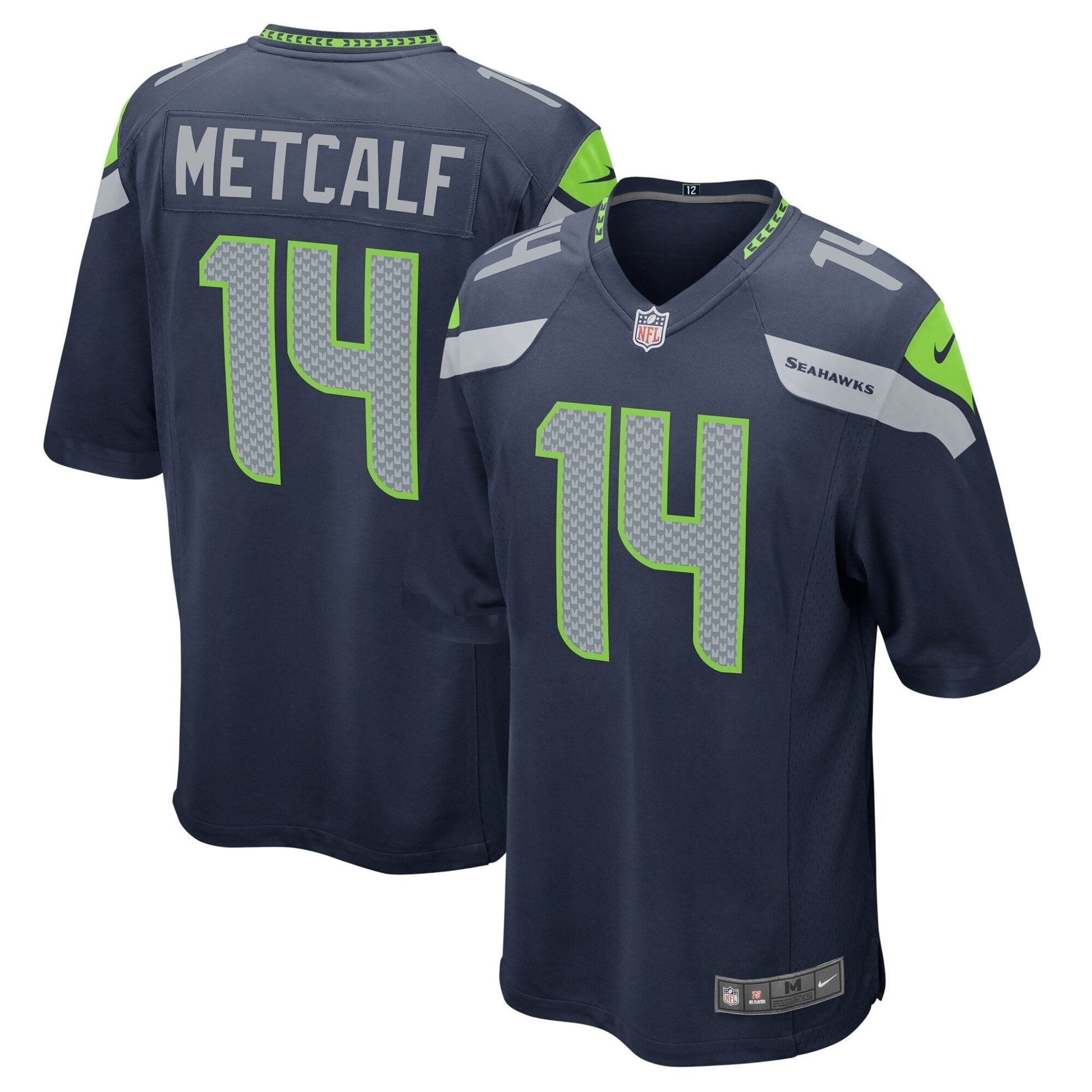 DK Metcalf Seattle Seahawks Game Team Jersey - College Navy football jersey product view 1