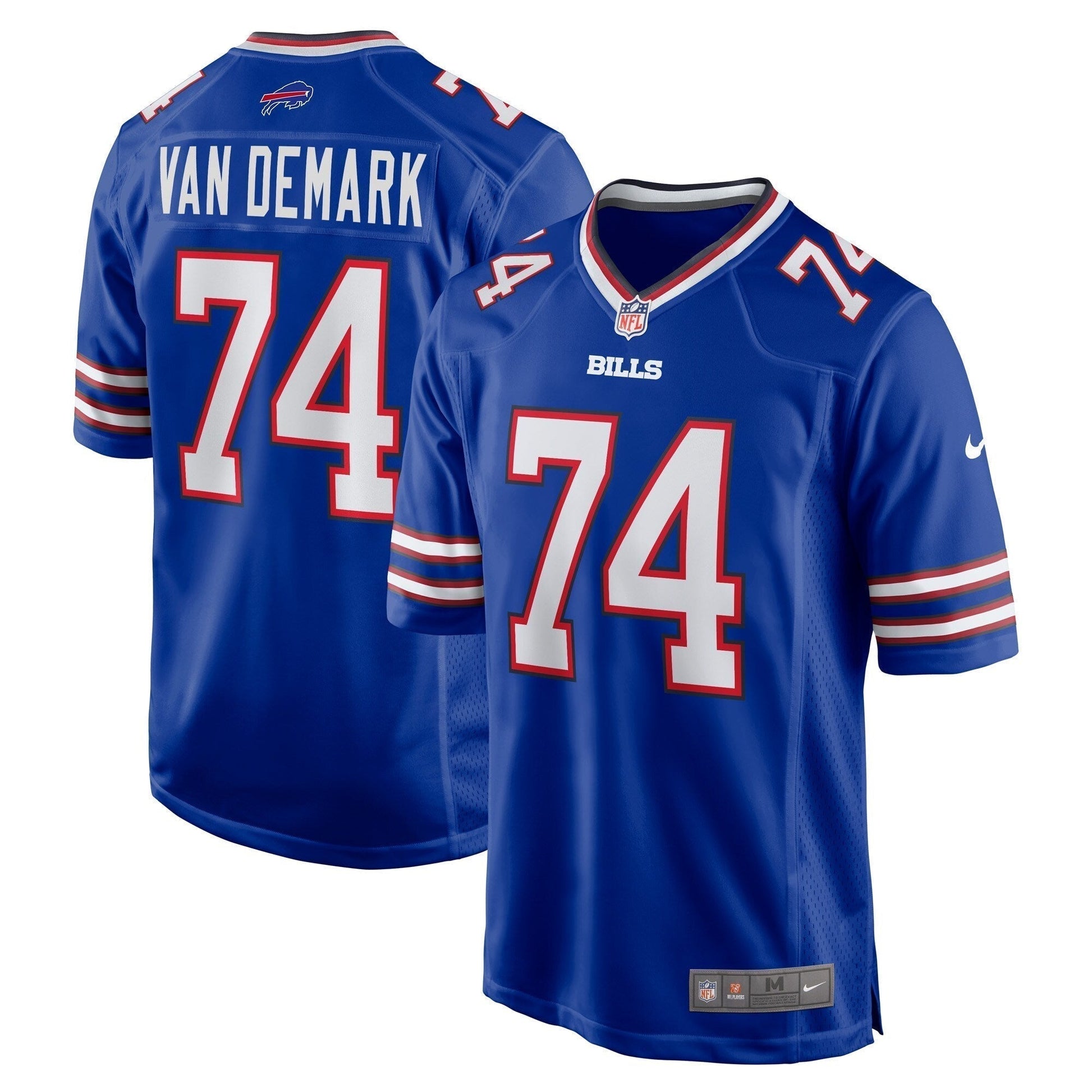 Ryan Van Demark Buffalo Bills Game Jersey - Royal football jersey product view 1