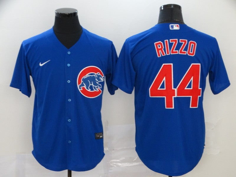 Men's Chicago Cubs1 Anthony Rizzo #44 Blue Replica Baseball Jersey baseball jersey product view 1